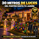 Luces LED Navideñas Solares Multicolores 30 Metros + Obsequio Mandil