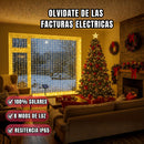LUCES LED CORTINA NAVIDEÑAS CON PANEL SOLAR 3x3 METROS