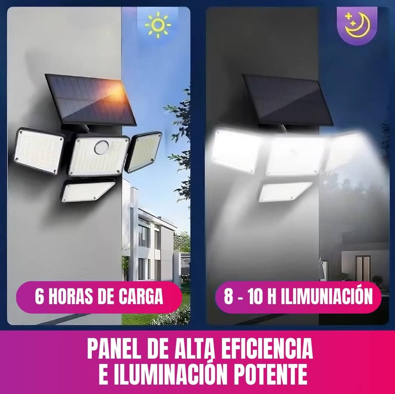 Lampara Solar Inteligente de 4 Cabezas Direcionables