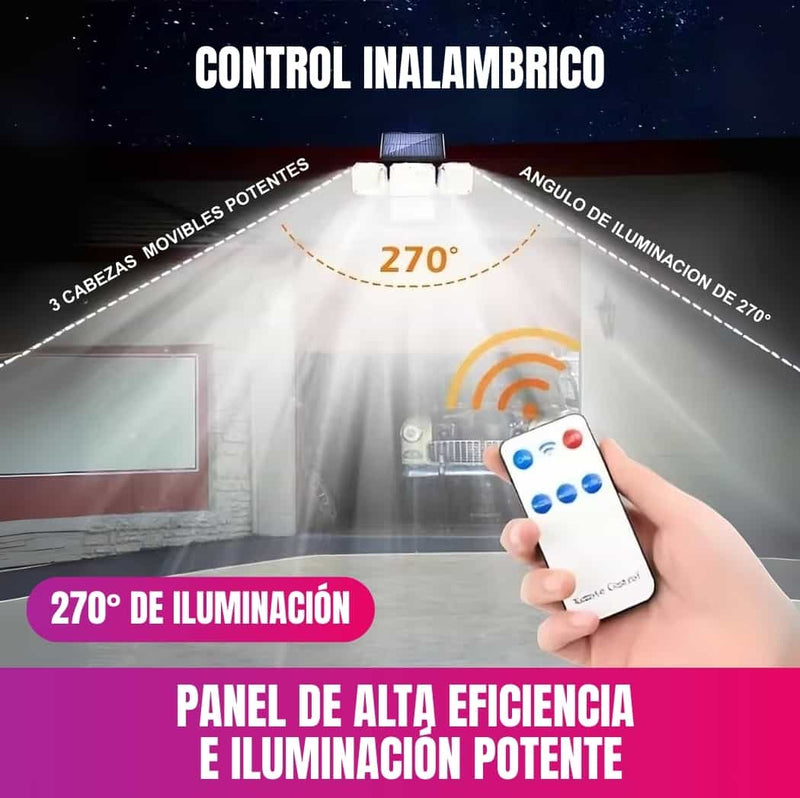 Lampara Solar Inteligente de 4 Cabezas Direcionables