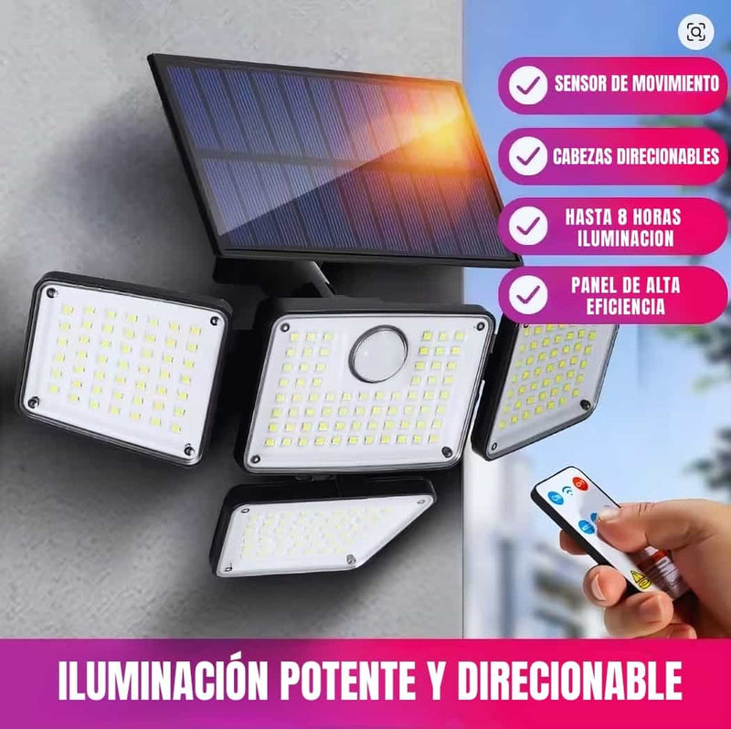 Lampara Solar Inteligente de 4 Cabezas Direcionables