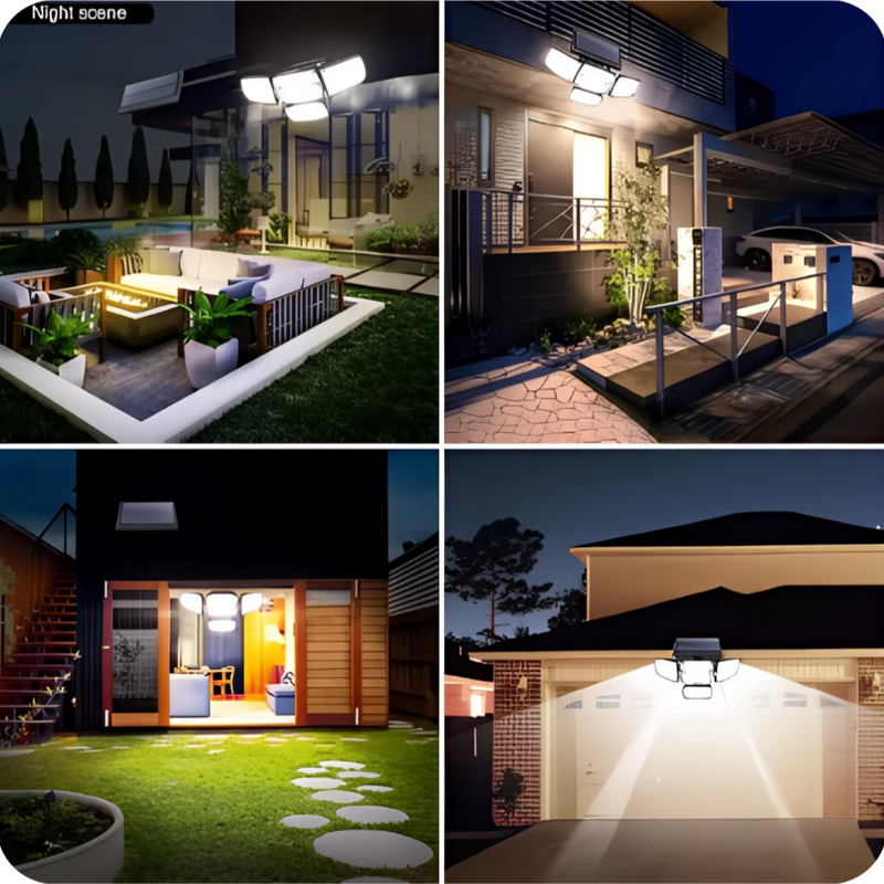 Lampara Solar Inteligente de 4 Cabezas Direcionables