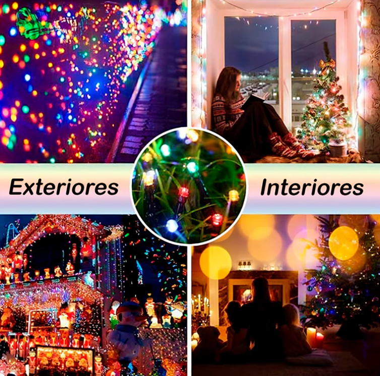 Luces LED Navideñas con Panel Solar (30 METROS)