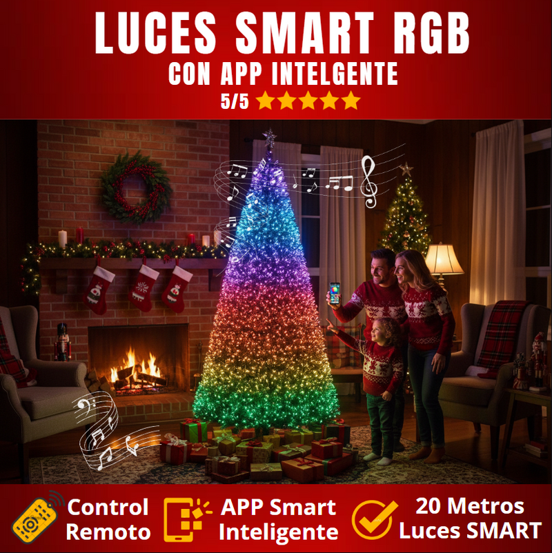 Luces Navideñas SMART RGB Con APP Inteligente Navideñas