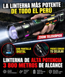 Linterna LED Super Luminosa con Zoom Telescópico de Hasta 3800 Metros Alcanze.