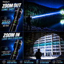 Linterna Táctica R69 – Alta Potencia, Zoom Telescópico y 29,800 mAh