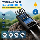 BATERÍA EXTERNA SOLAR POWERBANK 30 000 MAH 4 CABLES AIRE LIBRE