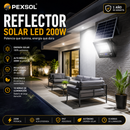 REFLECTOR SOLAR PEXSOL 200 W CON CABLE DE 3 METROS Y 10 HORAS DE DURACION