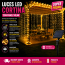 LUCES LED CORTINA NAVIDEÑAS CON PANEL SOLAR 3x3 METROS (2X1 OFERTA FINAL)