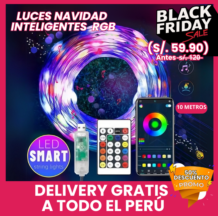 Luces Navideñas Led RGB Inteligentes Ver. 2024