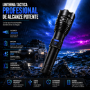 Linterna LIDIMI 1610A - 3 800 m Alcanze | Zoom Telescópico + Cuerpo Antideslizante Tipo Diamante