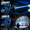 Linterna Táctica R69 – Alta Potencia, Zoom Telescópico y 15,000 mAh