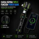 Linterna Super Luminosa Premium de Supervivencia Martillo con Zoom Telescopico