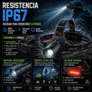 Linterna Led De Cabeza con Zoom Telescopico Y Potente Bateria de 16 000 mAh