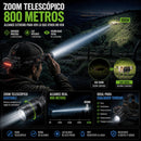 Linterna Led De Cabeza con Zoom Telescopico Y Potente Bateria de 16 000 mAh