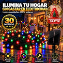Luces LED Navideñas Solares Doradas 30 Metros + Obsequio Mandil