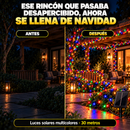 Luces LED Navideñas Solares Multicolores 30 Metros + Obsequio Mandil