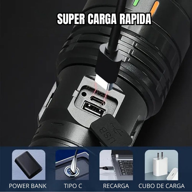 Linterna Táctica XL Ultra Potente EPC-282 – Alcance de 3800 m y Zoom Telescópico