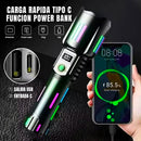 Linterna LED Super Luminosa con Zoom Telescópico de Hasta 3MIL Metros Alcanze.