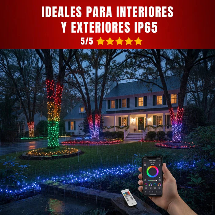 Luces Navideñas SMART RGB Con APP Inteligente + Obsequio Ventilador de Mano