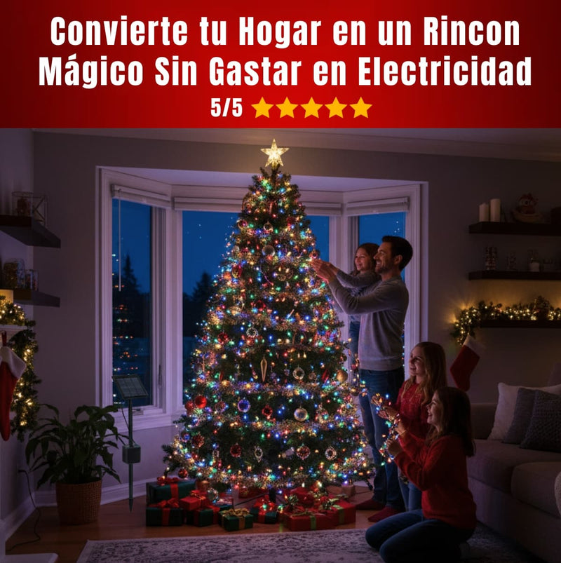 Luces LED Navideñas con Panel Solar (30 METROS)