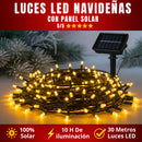 Luces Navideñas con Panel Solar Ambar Lineal LED (30 METROS)