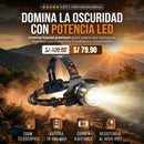 Linterna Led De Cabeza con Zoom Telescopico Bateria de 16 000 mAh