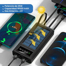 BATERÍA EXTERNA SOLAR POWERBANK 20 000 MAH 4 CABLES AIRE LIBRE