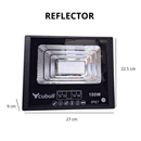 REFLECTOR SOLAR CUBULL 100W CON CABLE DE 3 METROS Y 10 HORAS DE DURACION