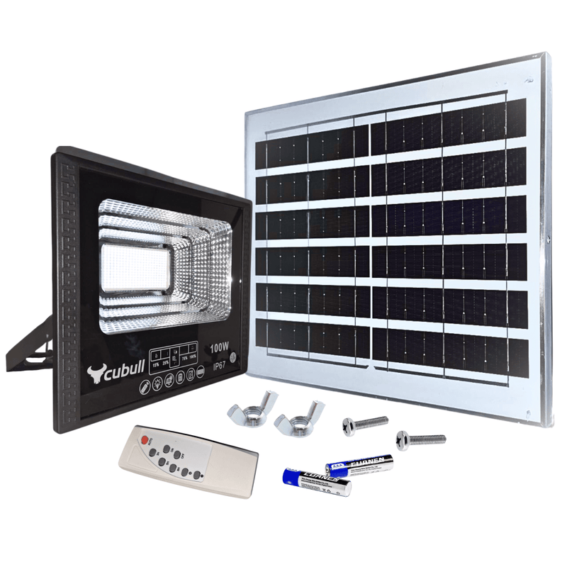 REFLECTOR SOLAR CUBULL 100W CON CABLE DE 3 METROS Y 10 HORAS DE DURACION