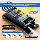 BATERÍA EXTERNA SOLAR POWERBANK 30 000 MAH 4 CABLES AIRE LIBRE